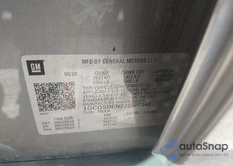 2018 Chevrolet Colorado Wt from USA, damaged, VIN 1GCGSBEN2J1327343